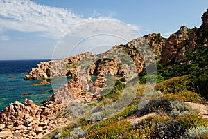 View of the coast between Li Cossi and Cala Tinnari