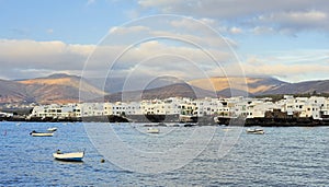 White hiuses of Arrieta town, Lanzarote Island, Canary Islands, photo