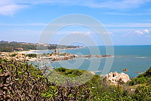 view of the coast of the region sea in Binh Thuan, Vietnam