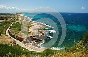 View of coast from Rosh HaNikra,Israel