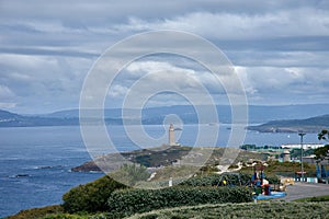View of the coast and the Tower of Hercules of La CoruÃ±a from Mount San Pedro