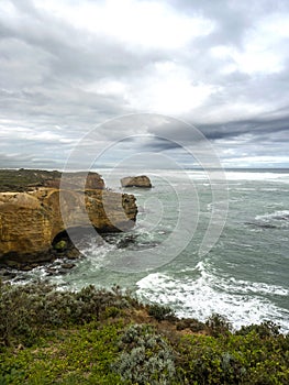 VIEW OF COAST - TWELVE APOSTLES, GREAT OCEAN ROAD, AUSTRALIA