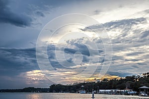 A view of coastal Bluffton South Carolina at sunset