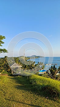 View coastal islands in Indonesia