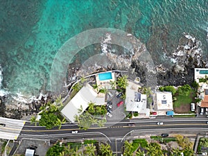 Big Island Kailua-Kona Hawaii Tropical Coast Overhead Aerial photo