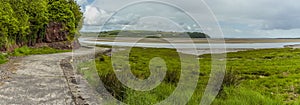 A view of the coastal path beside the Taff estuary at Laugharne, Wales