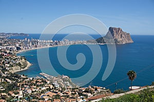 View of the coastal town of Alfas del PI, located in Alicante, Spain