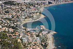 View of the coastal town of Alfas del PI, located in Alicante, Spain