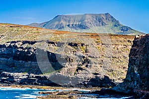 View of the coastal town of Puerto de Las Nieves,sen Gran Canaria, Canary Islands, Spain. photo