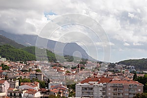 View of coastal village Makarska, Split-Dalmatia, Croatia, Europe. Landmarks in old town with Adriatic Mediterranean architecture