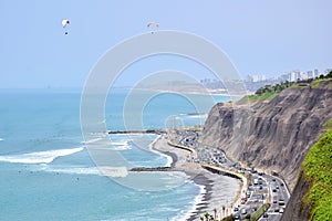 View of the Coastline in Lima, Peru