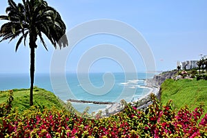 View of the Coastline in Lima, Peru photo