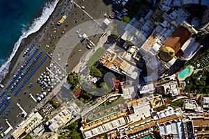 View at coastline of Positano town in Italy