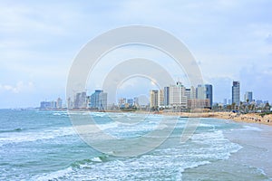 View of the coastline of Tel Aviv