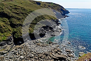 View of the coastline from Tintagel castle - Cornwall