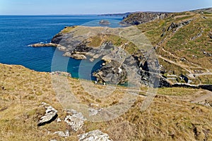 View of the coastline from Tintagel castle - Cornwall