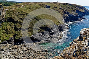 View of the coastline from Tintagel castle - Cornwall