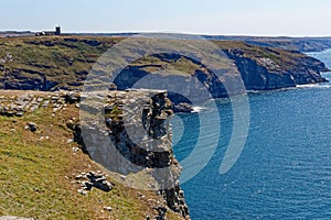 View of the coastline from Tintagel castle - Cornwall