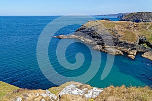 View of the coastline from Tintagel castle - Cornwall