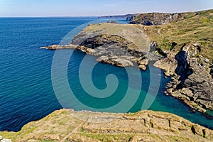 View of the coastline from Tintagel castle - Cornwall