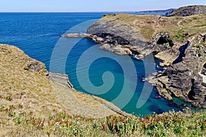 View of the coastline from Tintagel castle - Cornwall