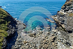 View of the coastline from Tintagel castle - Cornwall