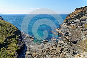 View of the coastline from Tintagel castle - Cornwall