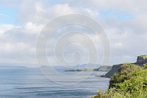 Scenery of the coastside on the north shore of the Isle of Skye