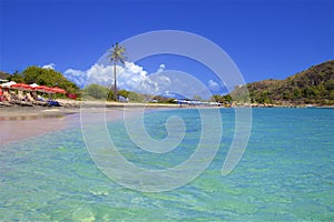 Cockleshell beach in St Kitts, Caribbean