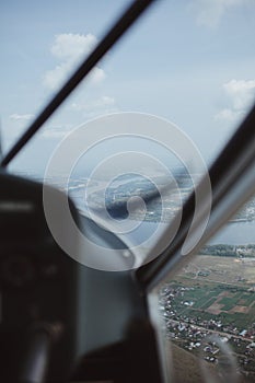 View from the cockpit of a flying plane