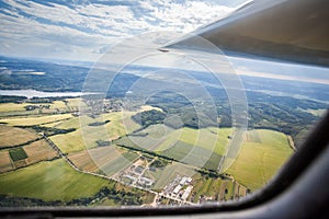 The view from the cockpit of a glider