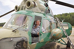 View from the cockpit of a helicopter