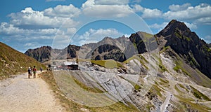 View of col du Tourmalet in the french Pyrenees mountains photo