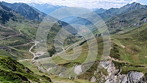 View of Col du Tourmalet in pyrenees mountains