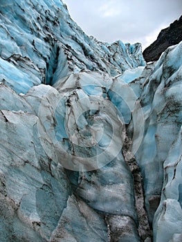 View of cold icy walls, at Fox Glacier, New Zealand