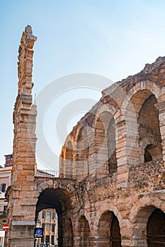 View of the coliseum in the center of Verona