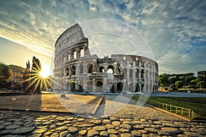 View of Colloseum at sunrise