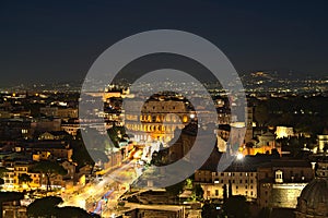 View on the Collosseum from Altare della Patria