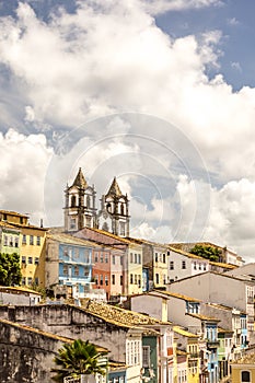View of colonial architecture of Salvador city in Bahia Brazil
