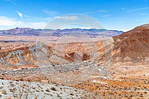 View of colorful badlands in Anza Borrego Desert State Park.California.USA photo