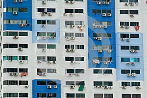 View of colorful buildings of singapore