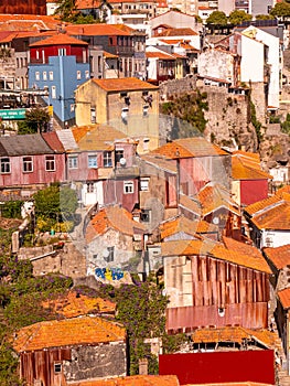 View on colorful houses in porto, portugal