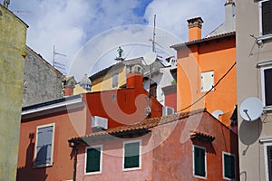 View of colorful old town and picturesque harbour of Rovinj, Istrian Peninsula, Croatia.