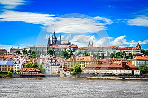 De vistoso viejo a Praga castillo un rio 
