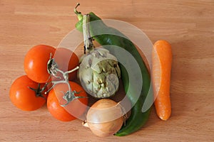 View of colorful vegetables