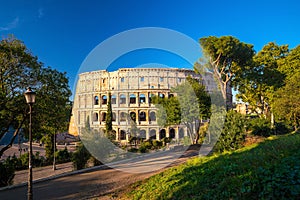 View of Colosseum in Rome, Italy