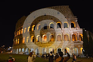View of Colosseum, Rome Italy at night