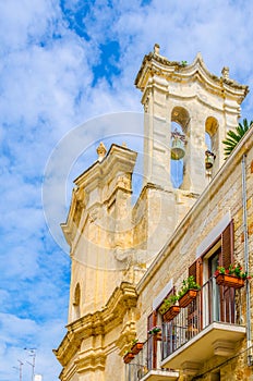 View of a colourful facade of house in Polignano a Mare in Italy....IMAGE photo