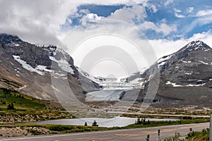 View of the Columbia Icefields in Jasper National Park