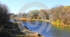 View of the Conestoga River in St Jacobs, Ontario, Canada